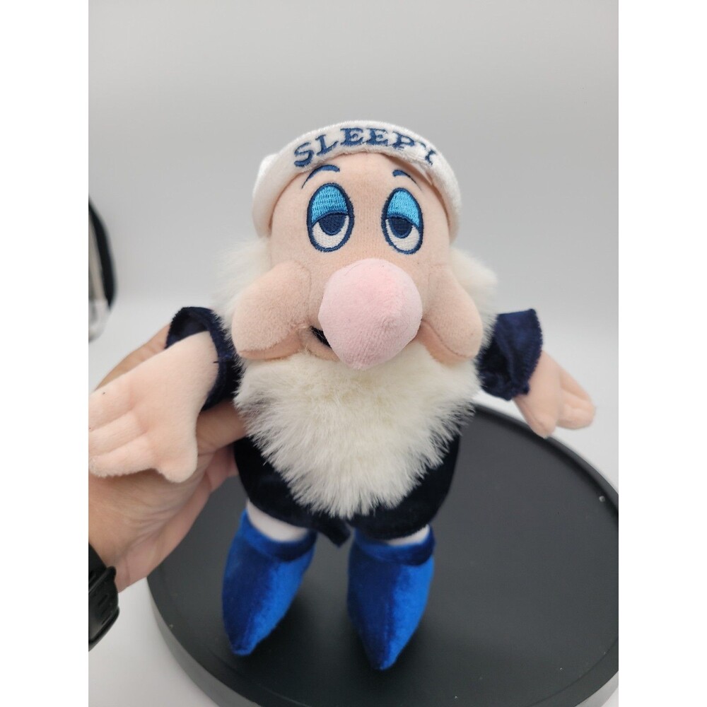 Vintage 1999 Disney's Seven Dwarfs Sleepy Blue & White 9" Beans Plush